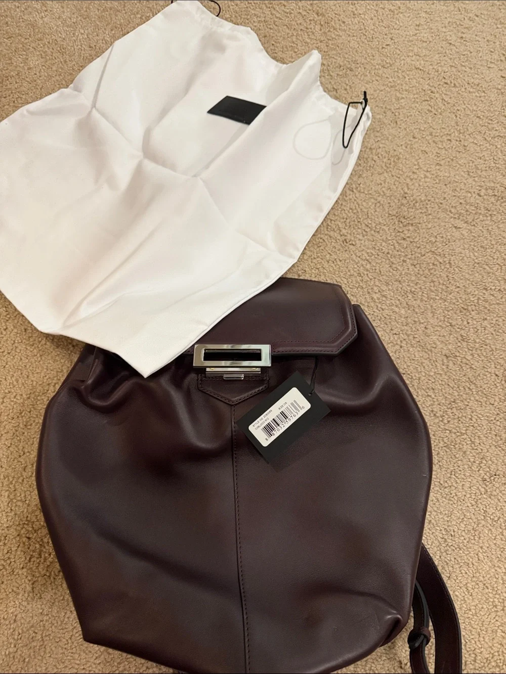 Alexander Wang Burgundy Leather Backpack with Gold Hardware